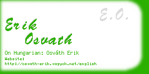 erik osvath business card